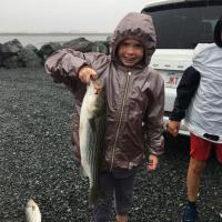 Proud of her catch
